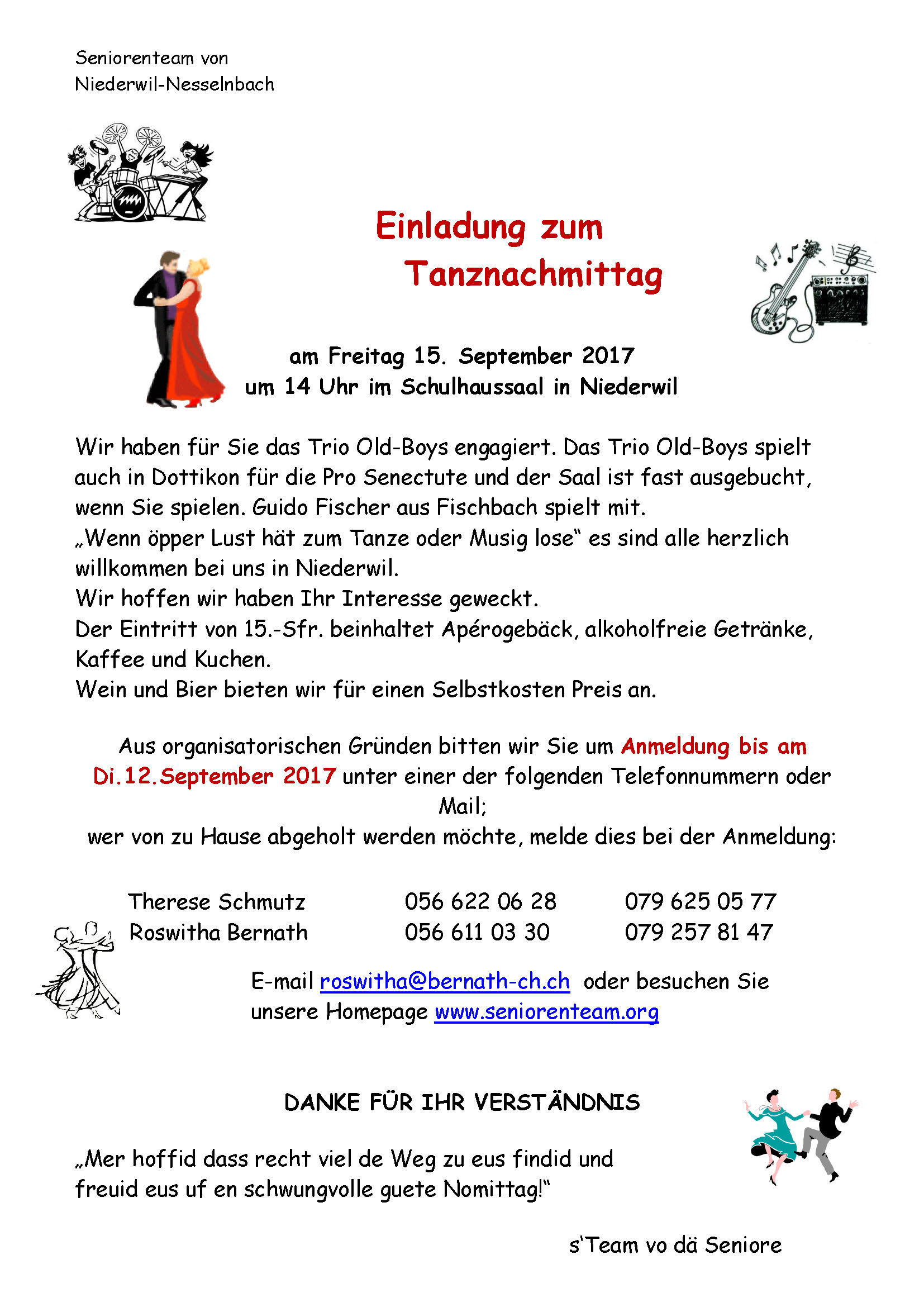 Einladung zum Tanznachmittag